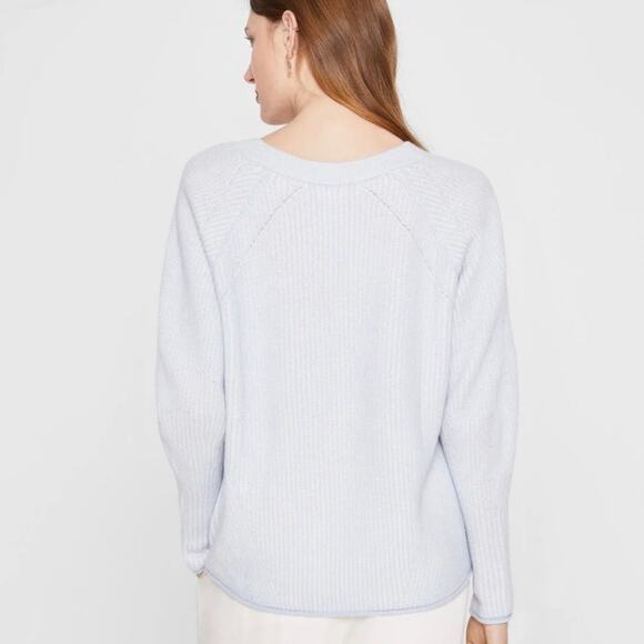 Club Monaco Cashmere Jacquard V-Neck Sweater XS - Picture 2 of 14